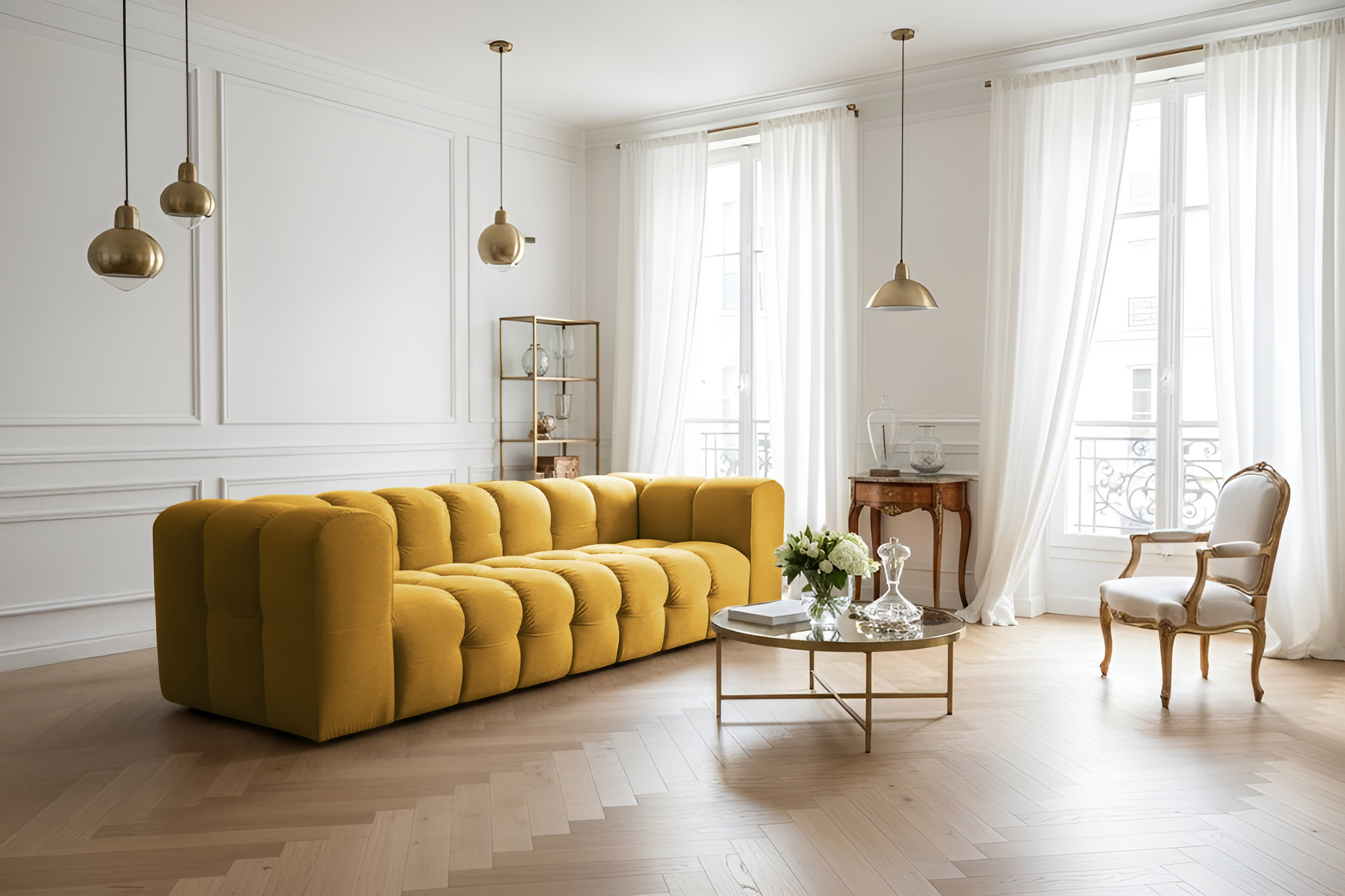 Baloo 4-Sitzer Sofa Senf Tiffany 08